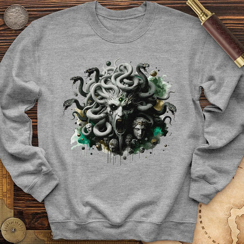 Haunting Medusa With Snake Crewneck Sport Grey / S