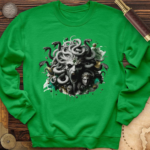 Haunting Medusa With Snake Crewneck Irish Green / S