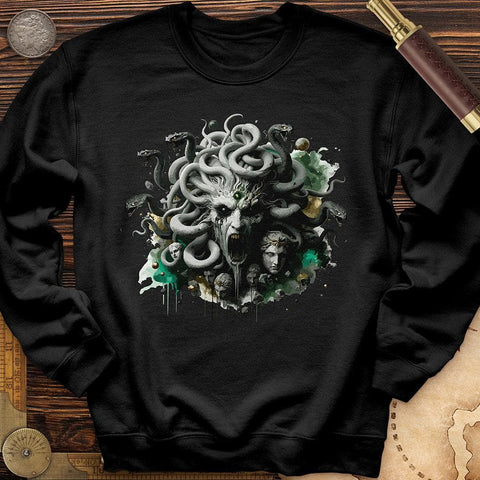 Haunting Medusa With Snake Crewneck Black / S