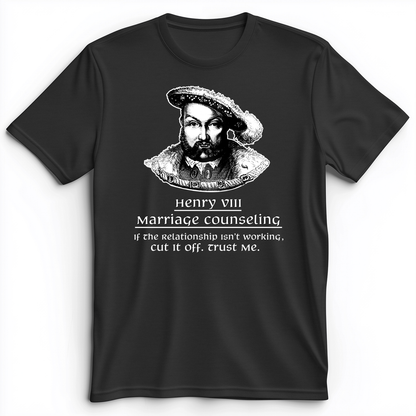 Henry VIII Cut It Off Premium Tee Dark Grey Heather / S