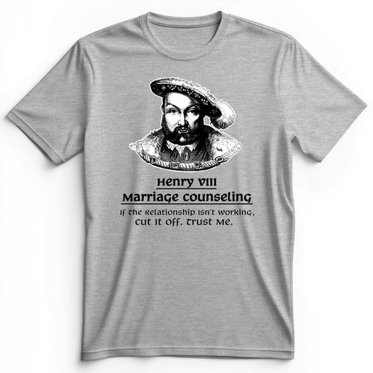 Henry VIII Cut It Off Premium Tee Athletic Heather / S