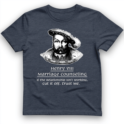 Henry VIII Cut It Off T-Shirt Heather Navy / S