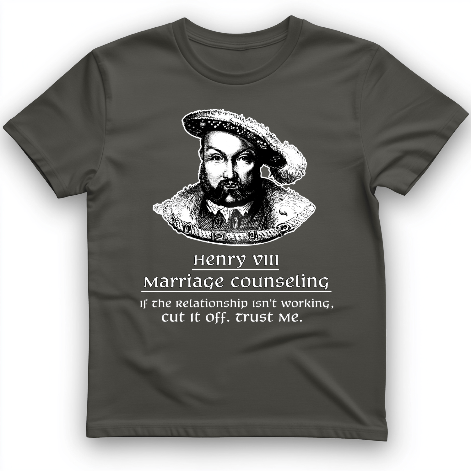 Henry VIII Cut It Off T-Shirt Charcoal / S