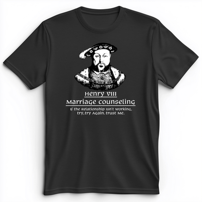 Henry VIII Try Again Premium Tee Dark Grey Heather / S