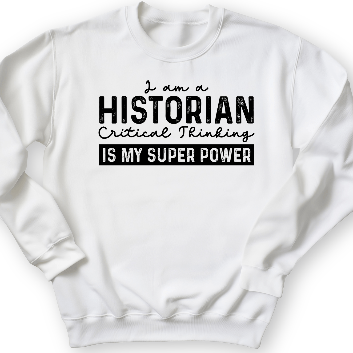 Historian Critical Thinking Crewneck White / S