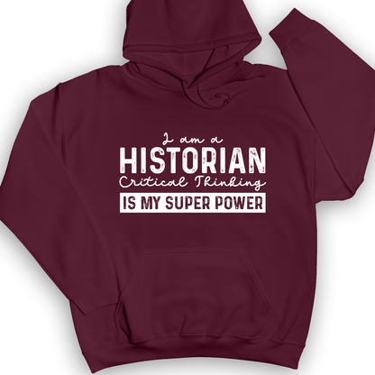 Historian Critical Thinking Hoodie Maroon / S