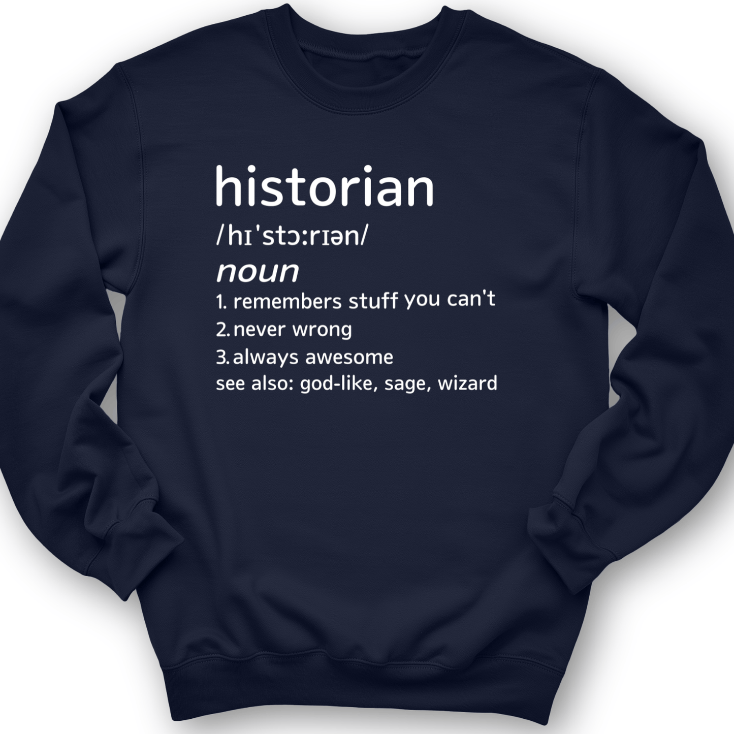 Historian Defined Crewneck Navy / S