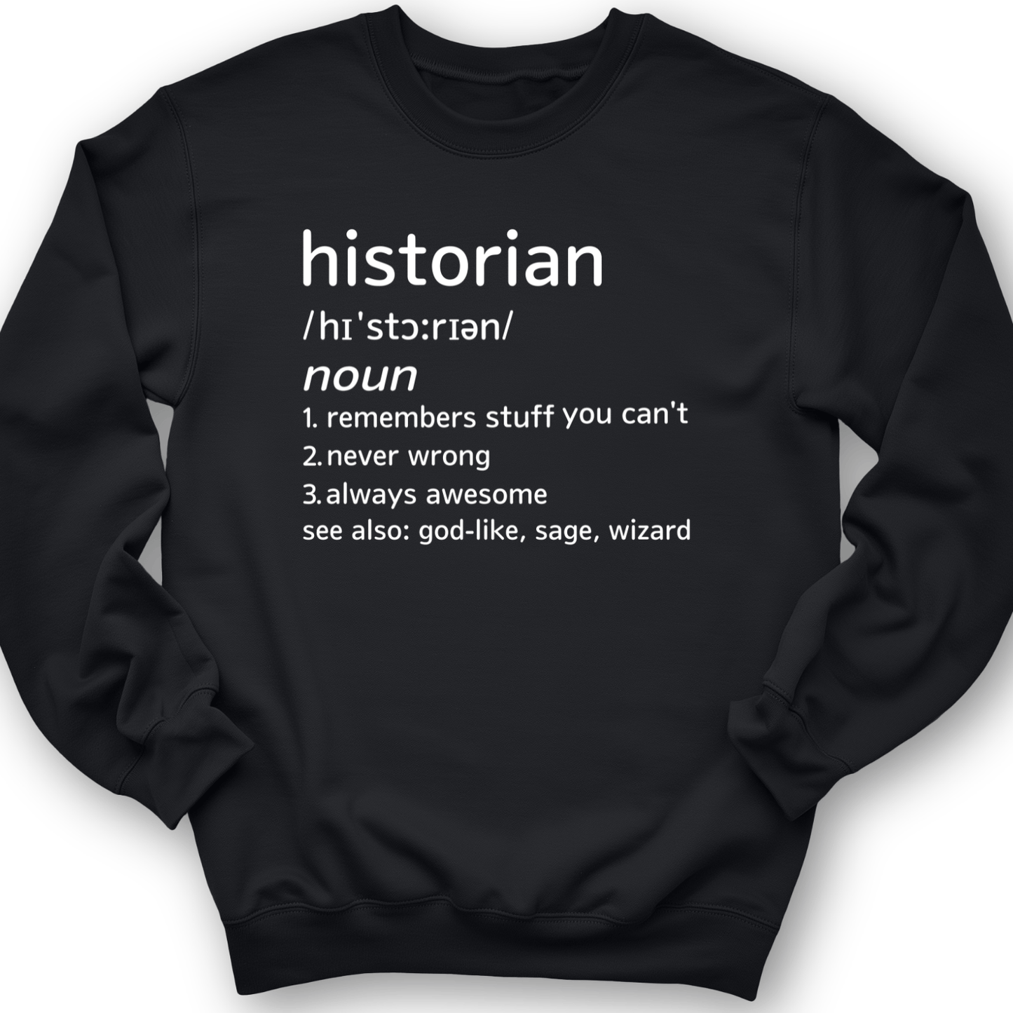 Historian Defined Crewneck Black / S