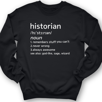 Historian Defined Crewneck Black / S