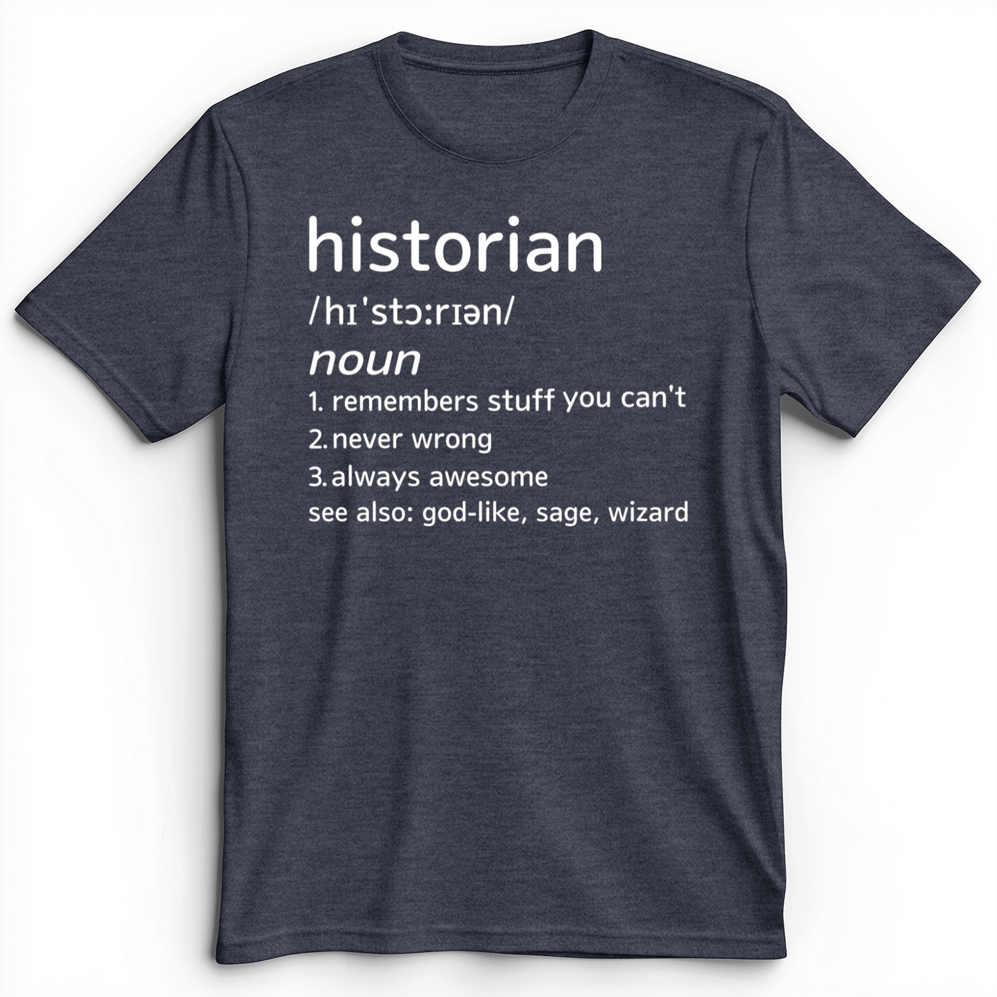 Historian Defined Premium Tee Heather Navy / S
