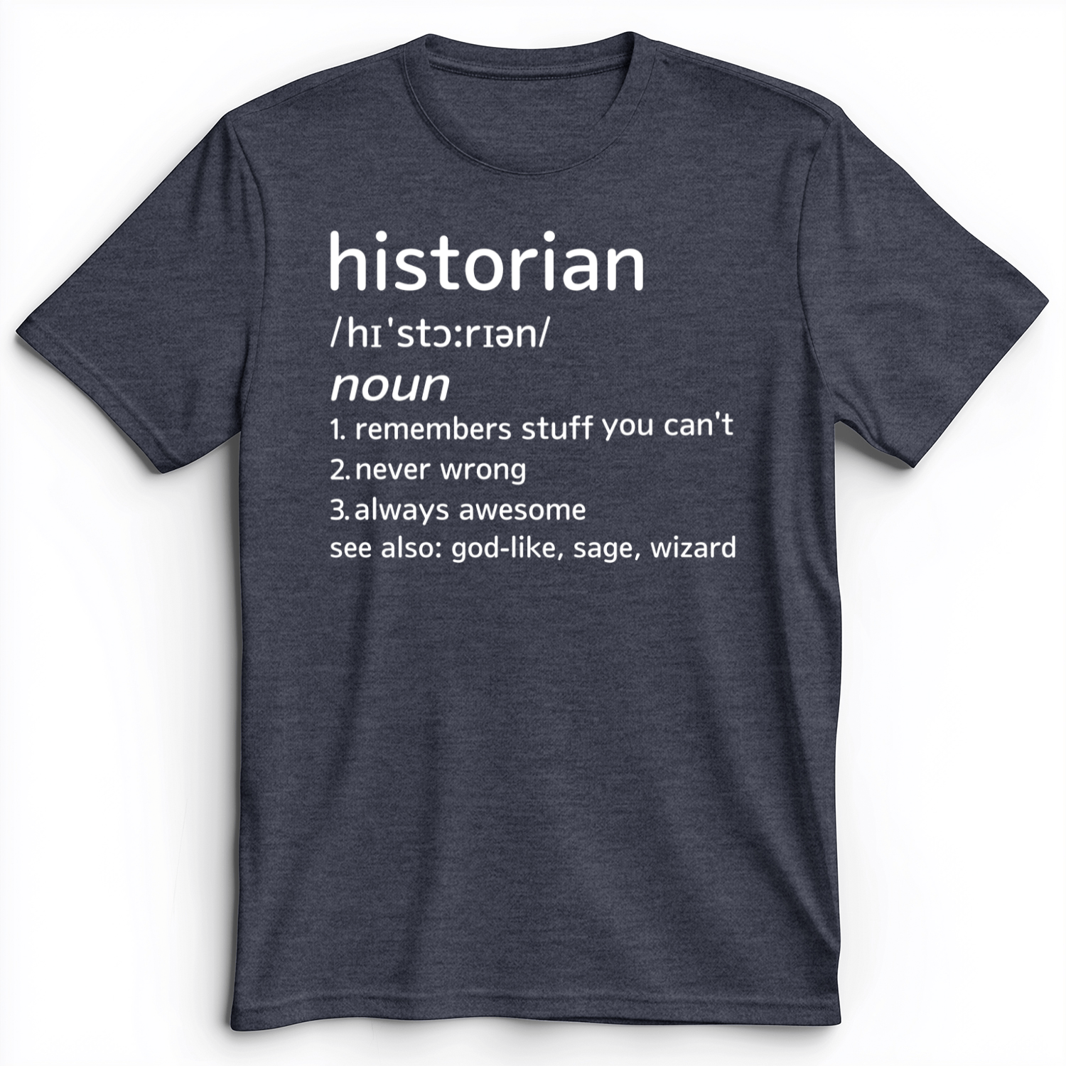 Historian Defined Premium Tee Heather Navy / S