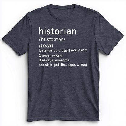 Historian Defined Premium Tee Heather Navy / S