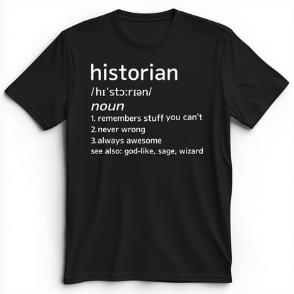 Historian Defined Premium Tee Black / S