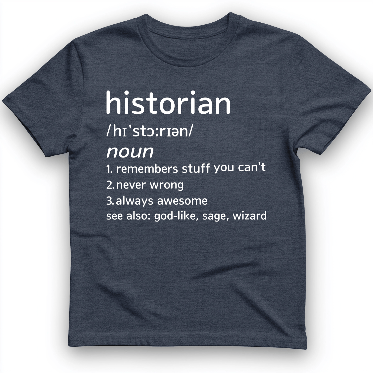 Historian Defined T-Shirt Heather Navy / S