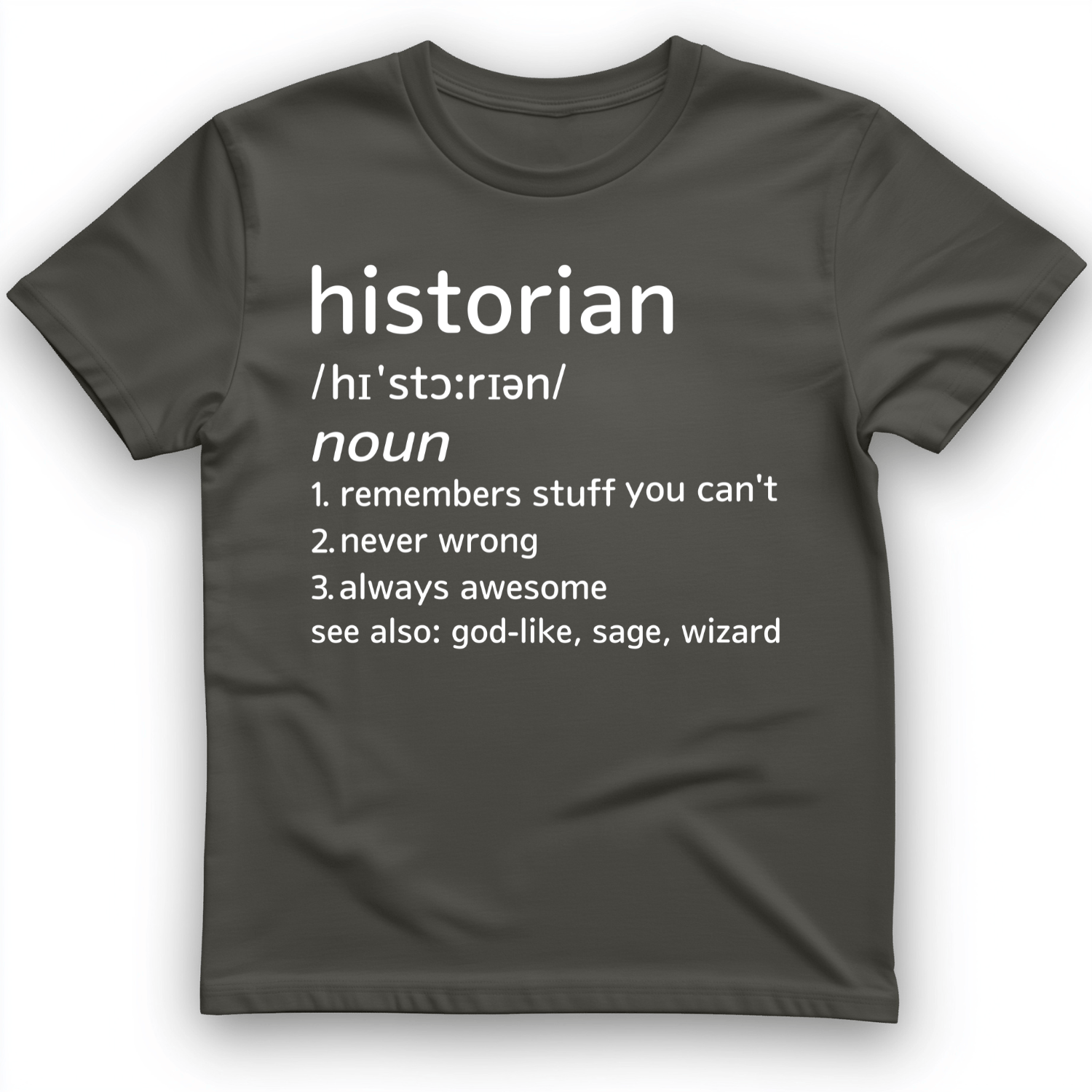 Historian Defined T-Shirt Charcoal / S