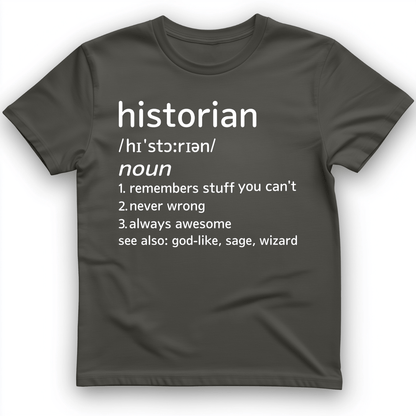 Historian Defined T-Shirt Charcoal / S