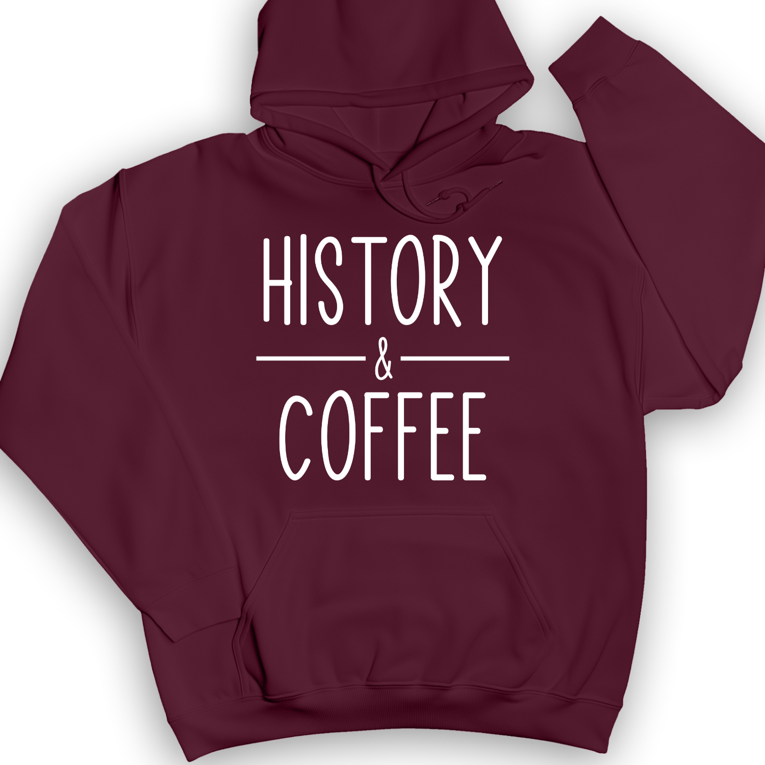 History And Coffee Hoodie Maroon / S
