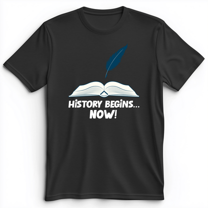 History Begins Now Premium Tee Dark Grey Heather / S
