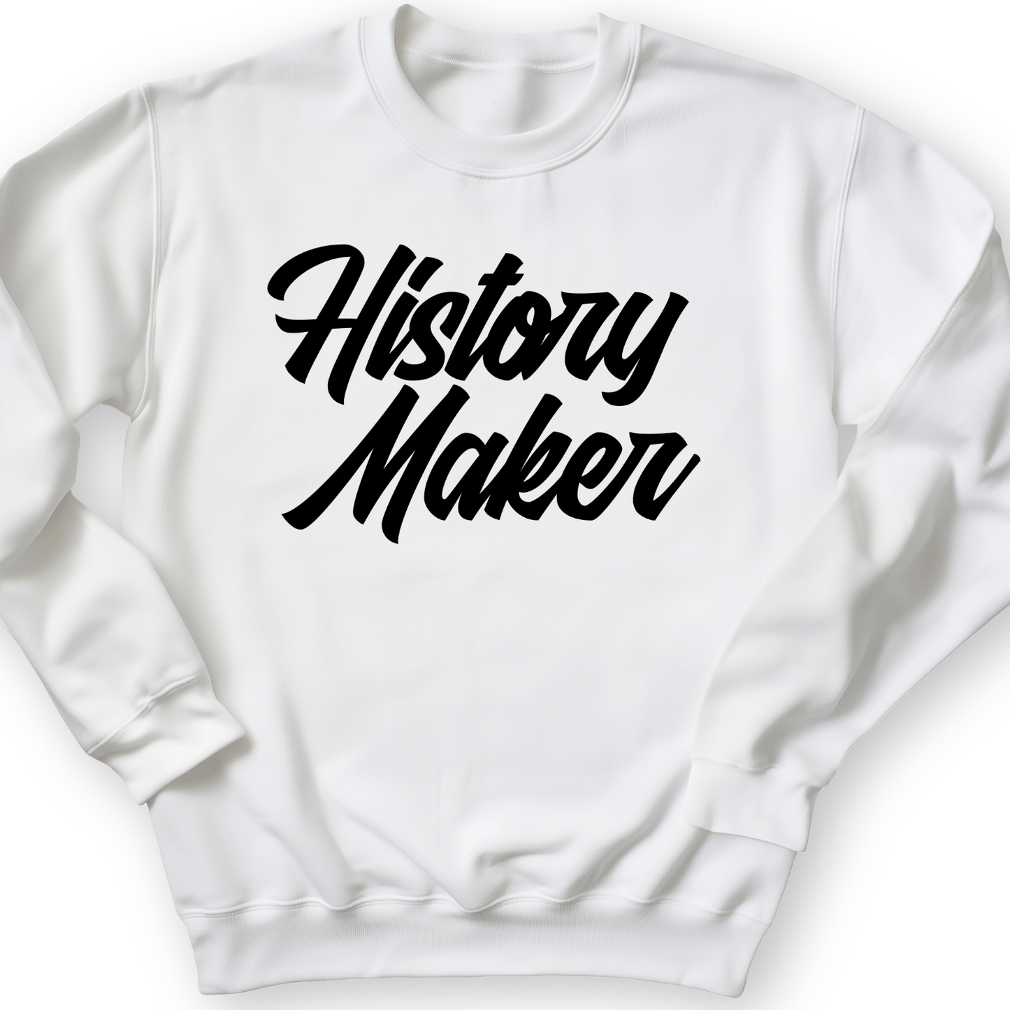 History Maker Cursive Crewneck White / S