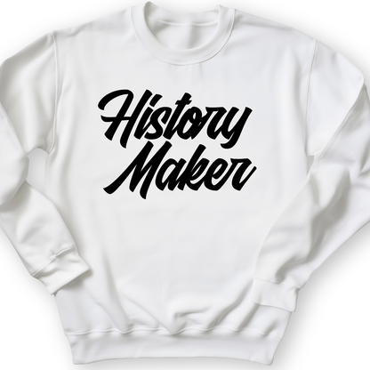 History Maker Cursive Crewneck White / S