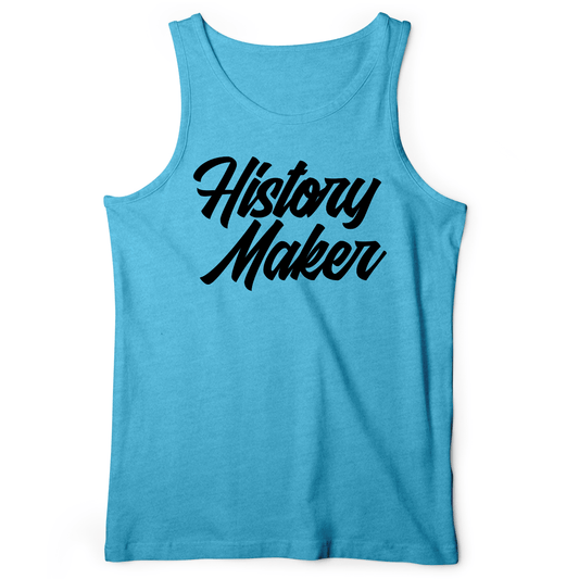 History Maker Cursive Tank Aqua TriBlend / XS