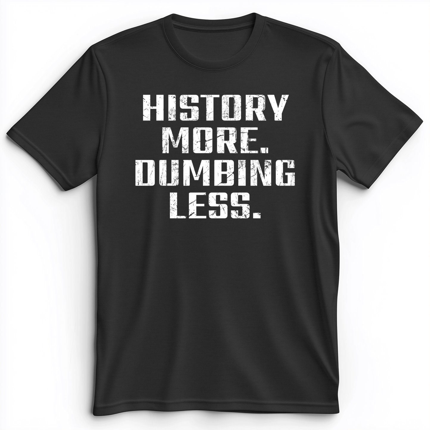 History More Dumbing Less Premium Tee Dark Grey Heather / S