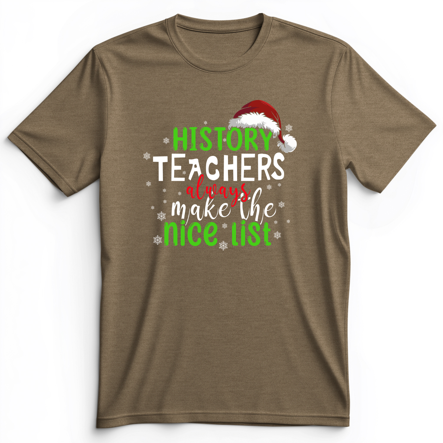 History Teachers Are On Nice List Premium Tee Heather Olive / S