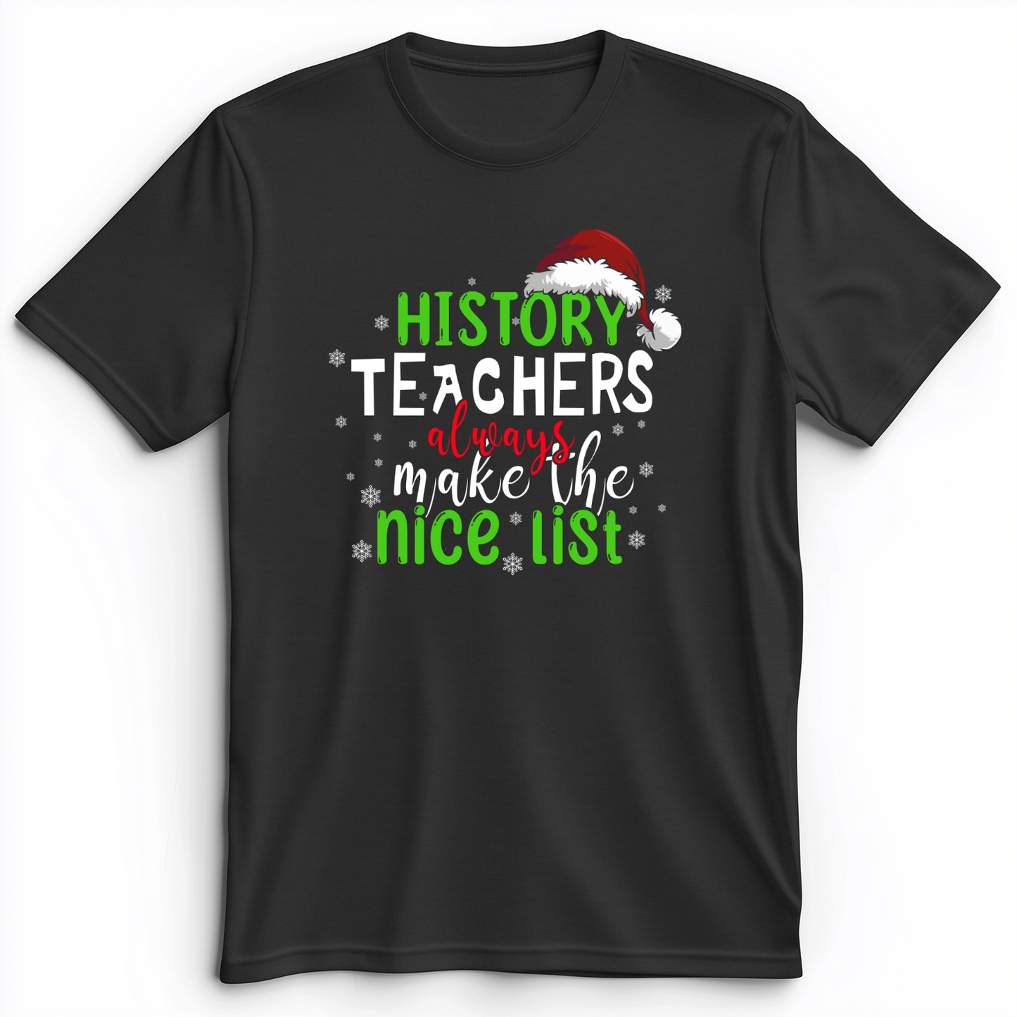 History Teachers Are On Nice List Premium Tee Dark Grey Heather / S