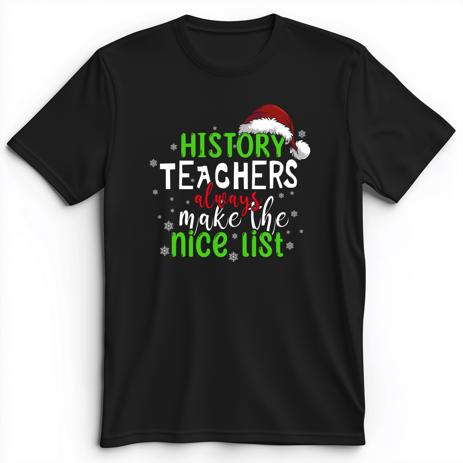 History Teachers Are On Nice List Premium Tee Black / S