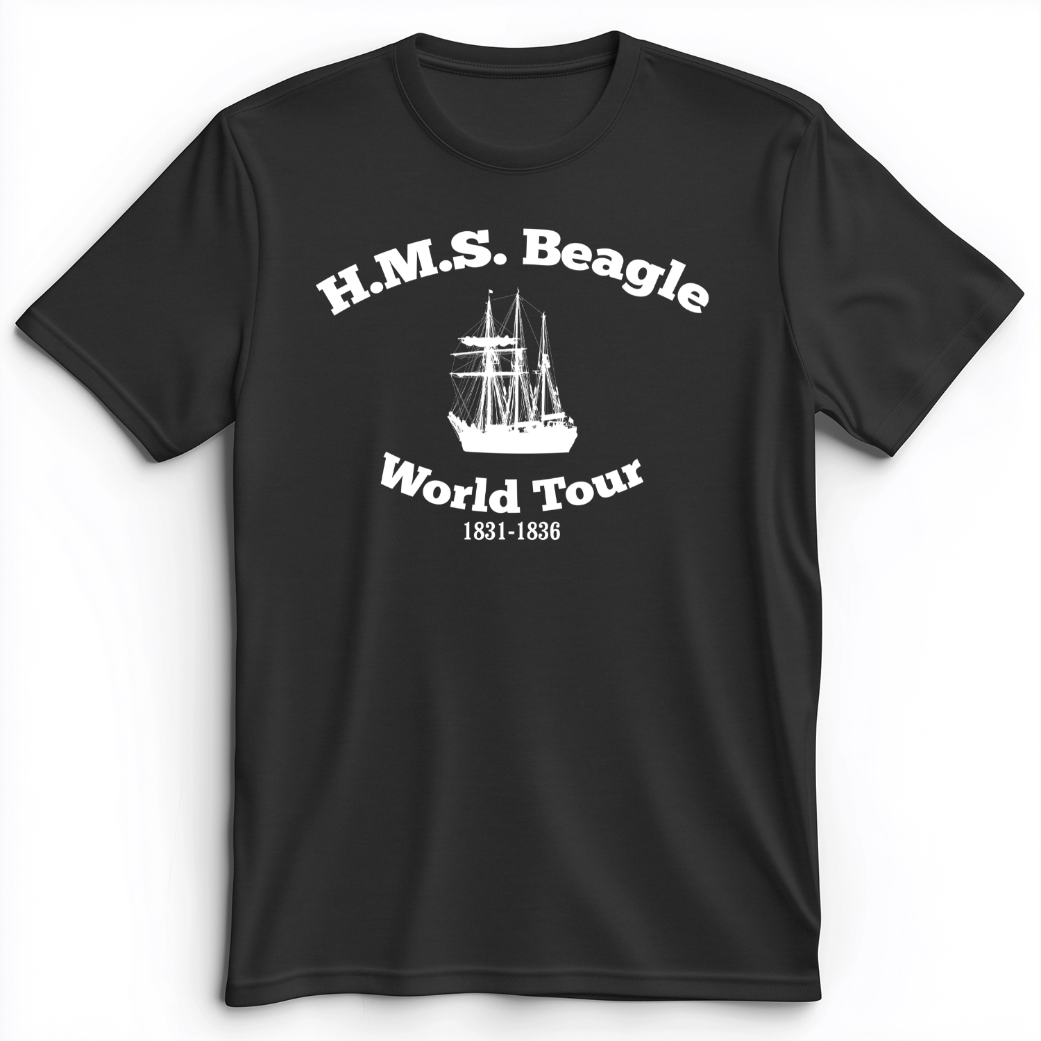 HMS Beagle World Tour Premium Tee Dark Grey Heather / S