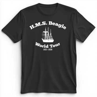 HMS Beagle World Tour Premium Tee Dark Grey Heather / S
