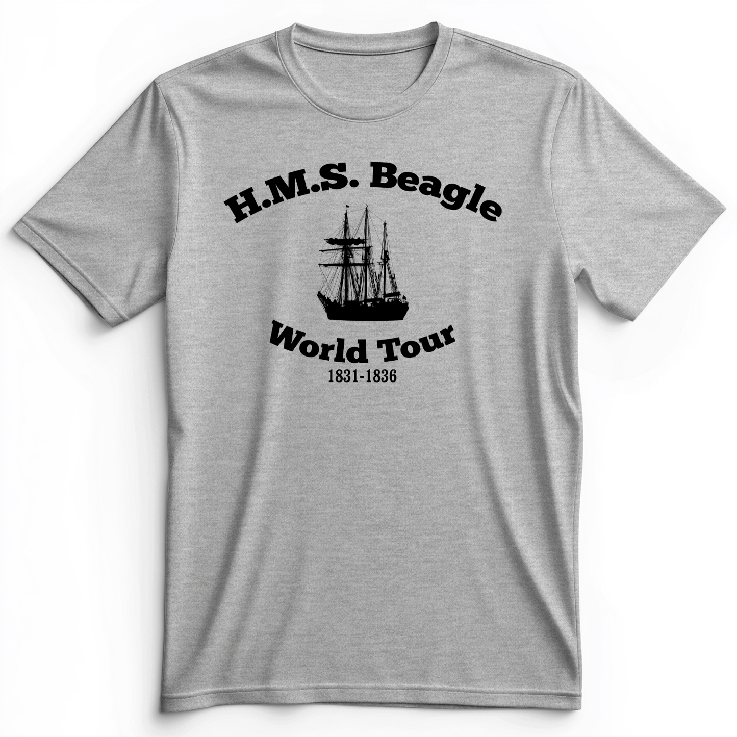 HMS Beagle World Tour Premium Tee Athletic Heather / S