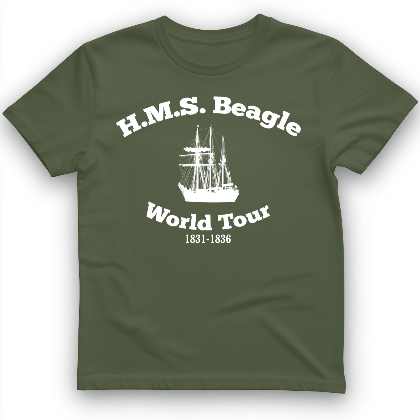 HMS Beagle World Tour T-Shirt Military Green / S