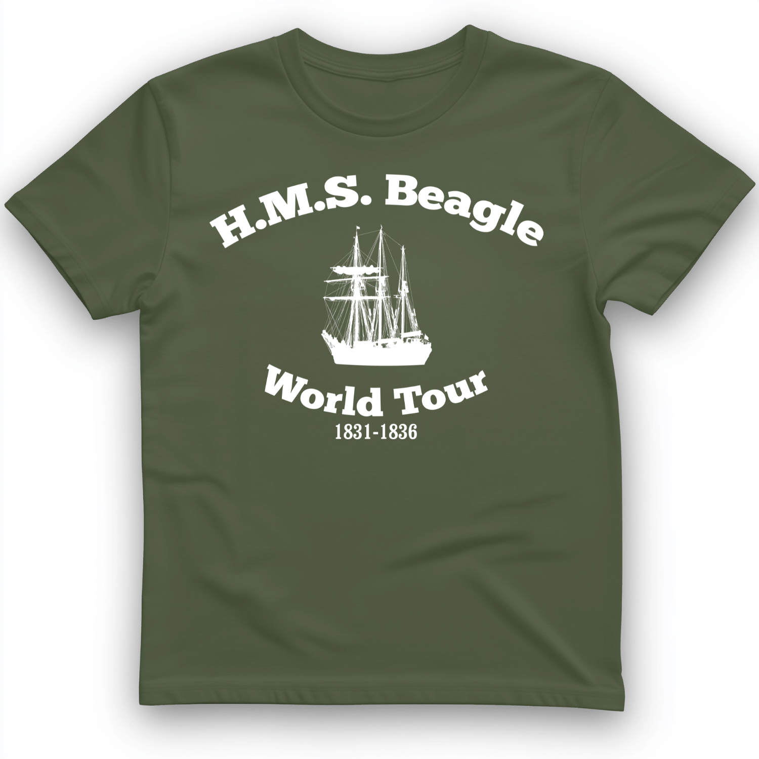 HMS Beagle World Tour T-Shirt Military Green / S