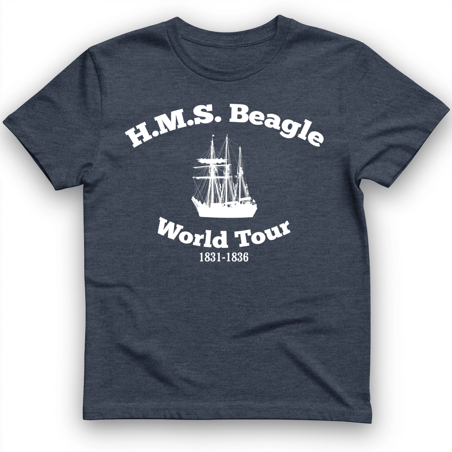 HMS Beagle World Tour T-Shirt Heather Navy / S