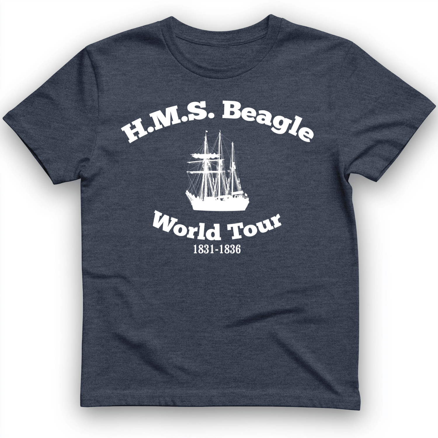 HMS Beagle World Tour T-Shirt Heather Navy / S
