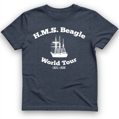 HMS Beagle World Tour T-Shirt Heather Navy / S