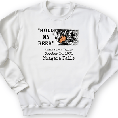 Hold My Beer Crewneck White / S