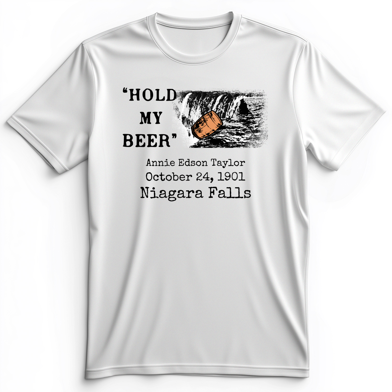 Hold My Beer Premium Tee White / S