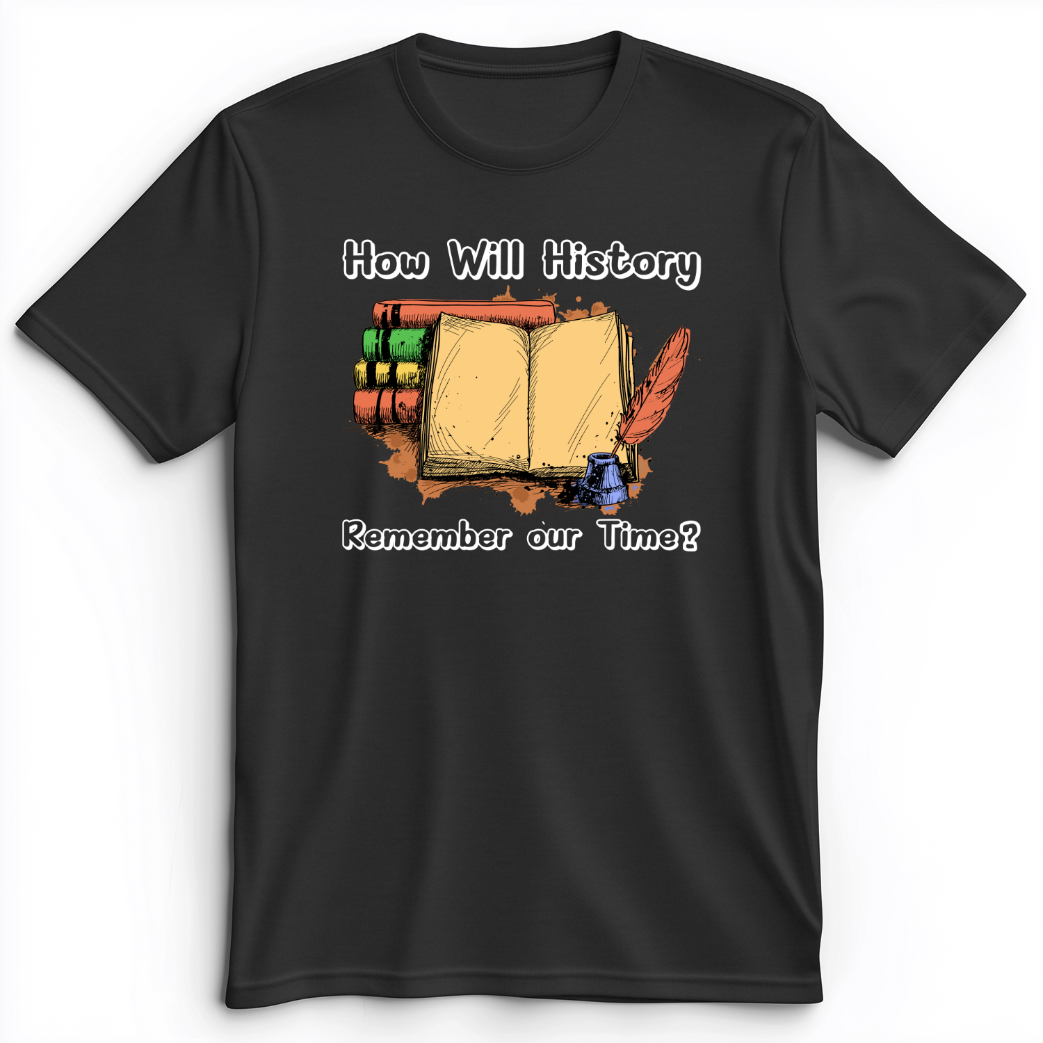 How Will History Remember Our Time Premium Tee Dark Grey Heather / S