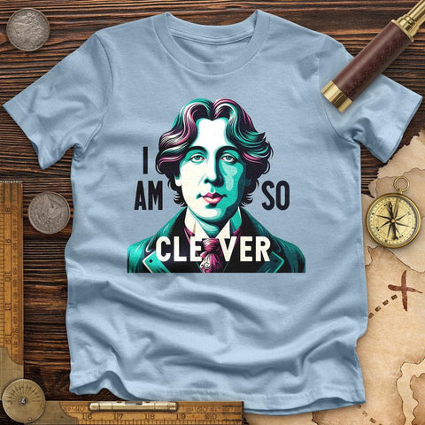 I Am So Clever High Quality Tee Light Blue / S