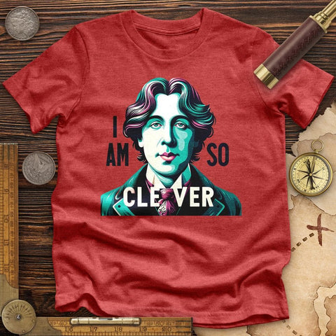 I Am So Clever High Quality Tee Heather Red / S