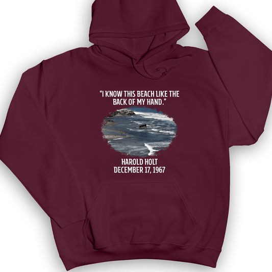 I Know This Beach Hoodie Maroon / S