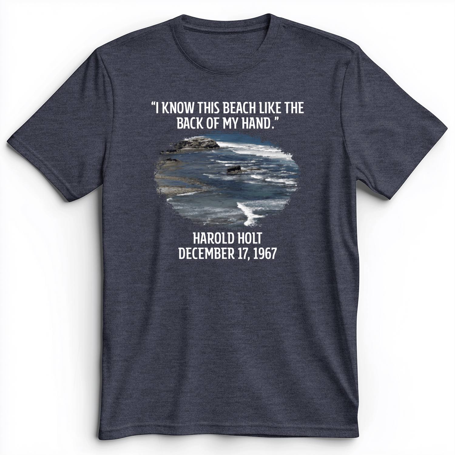 I Know This Beach Premium Tee Heather Navy / S