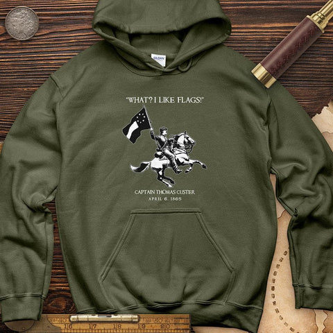 I Like Flags Hoodie Military Green / S