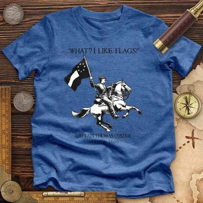 I Like Flags Premium Quality Tee Heather True Royal / S