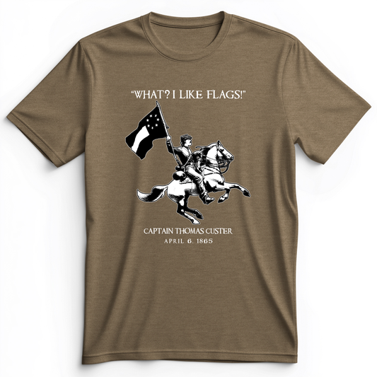 I Like Flags Premium Tee Heather Olive / S