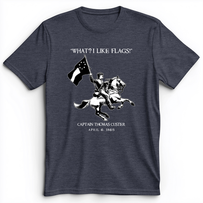 I Like Flags Premium Tee Heather Navy / S