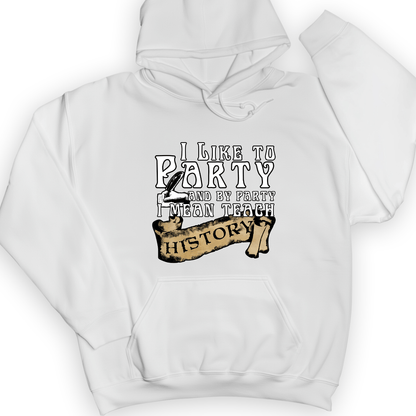 I Like To Party Hoodie White / S