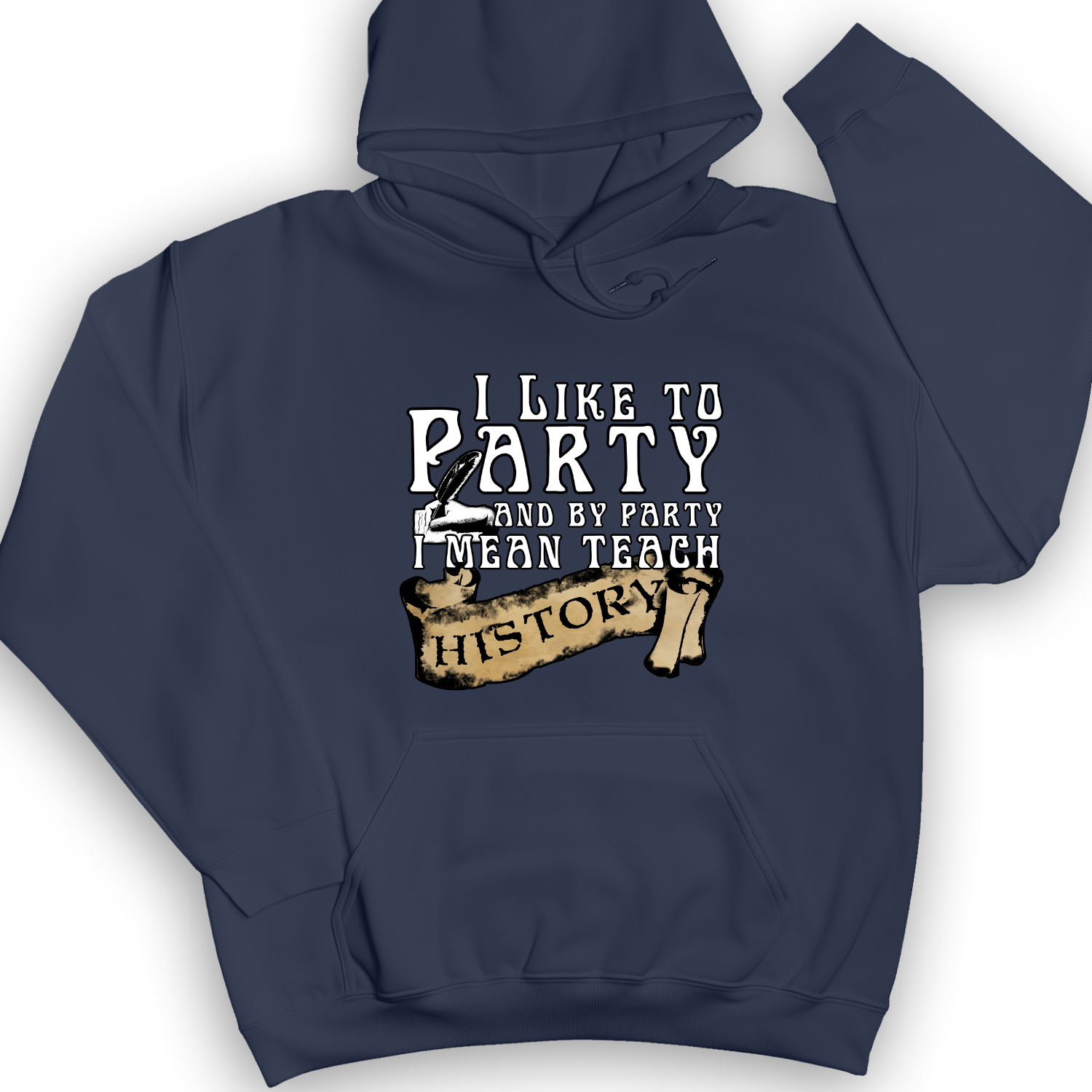 I Like To Party Hoodie Navy / S